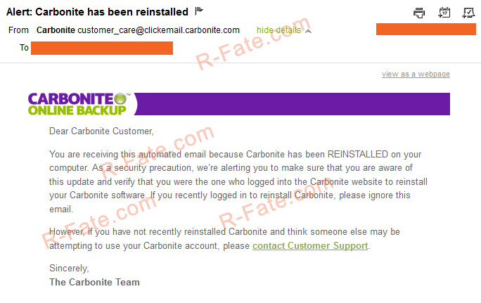 carbonite reset password